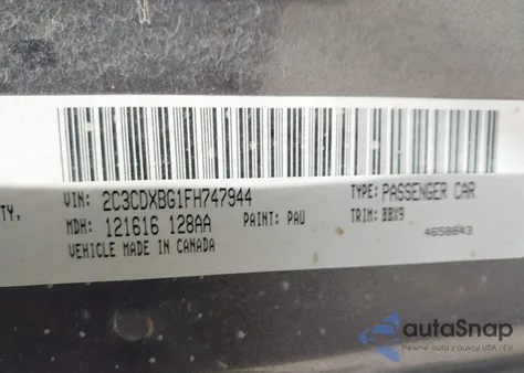 2015 Dodge Charger Se из США, поврежденный, VIN 2C3CDXBG1FH747944